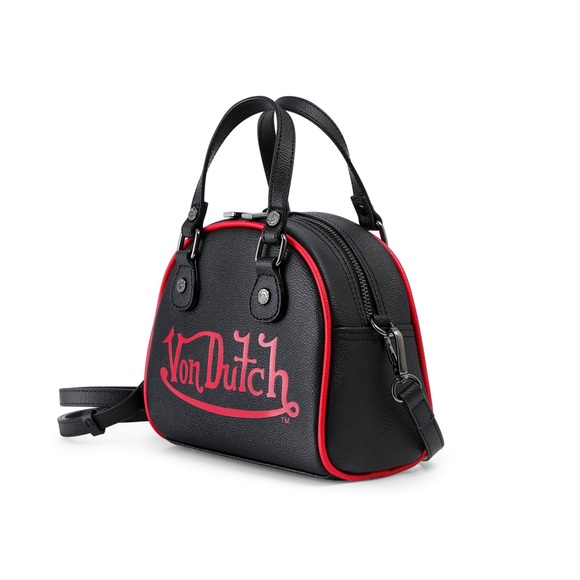NWT Von Dutch Black and Red Two-Tone Bowling Bag - Picture 3 of 10